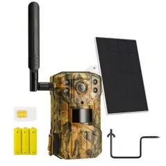 KampF Concept KF35138EU 4G LTE Solar Trail Camera 27K Infrared Night Vision Camera with 02s Fast Trigger and Battery Powered