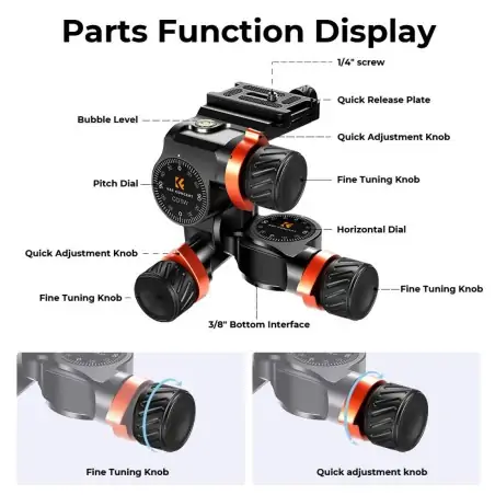KampF Concept GD3W Geared Tripod Head KF31047
