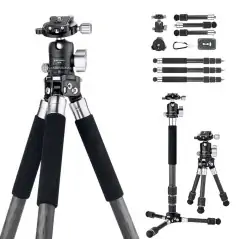KampF Concept S254C2BH30 Lightweight Carbon Fiber Tripod Detachable Monopod Mini Tripod KF09113