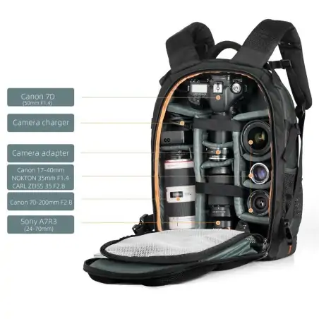 KampF Concept KF13119 Travel Outdoor Photography Backpack Camouflage 