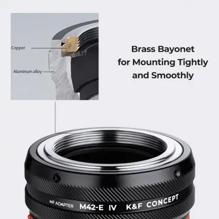 KampF Concept M42 Lens to Sony E Camera Mount Adapter Manual Focus KF06498