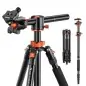 KampF Concept T255A4BH28L Camera Aluminum Tripod with Ball Head amp Detachable Monopod KF09085V7 KampF Concept T255A4BH28L Camera Aluminum Tripod with Ball Head amp Detachable Monopod KF09085V7