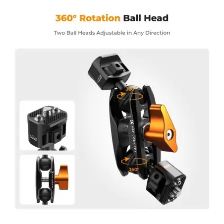 KampF Concept MS14 Magic Arm with Double Ballheads 14 Screw KF31082