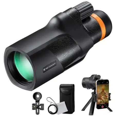 KampF Concept KF33086 12x50 BAK4 HD Waterproof Monocular with Smartphone Holder amp Tripod