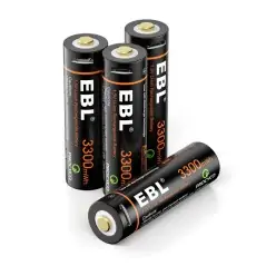 EBL TB1443 AA Liion Επαναφορτιζόμενες Μπαταρίες 3300mWh 2200mAh 15V με θύρα Micro USB και καλώδια φόρτισης 4τμχ