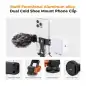 KampF Concept KF31094 Phone Metal Clamp With Tripod Mount and Double Cold Shoe KampF Concept KF31094 Phone Metal Clamp With Tripod Mount and Double Cold Shoe