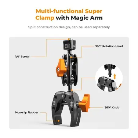KampF Concept MS13 Super Clamp with Ballhead Magic Arm KF31083