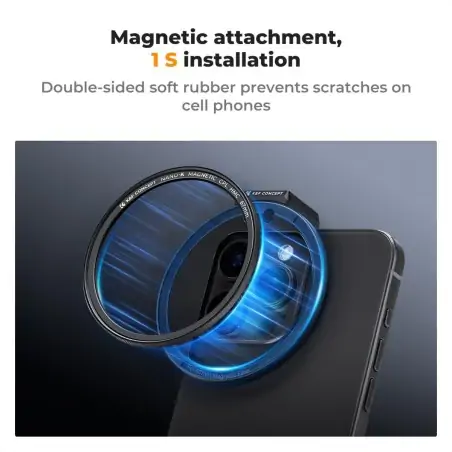KampF Concept 67mm ClipOn Magnetic CPL Filter Kit For Mobile Phones KF012673