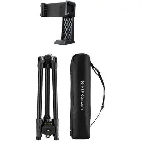 KampF Concept K234A0BH36L Magnesium Travel Tripod with Ball Head amp Phone Clamp Gold KF09149