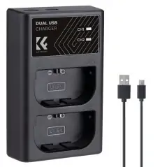 KampF Concept LPE6NH Dual Slot Battery Fast Charger Compatible with Canon LPE6LPE6NLPE6NH KF280007
