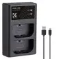 KampF Concept LPE6NH Dual Slot Battery Fast Charger Compatible with Canon LPE6LPE6NLPE6NH KF280007