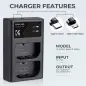 KampF Concept LPE6NH Dual Slot Battery Fast Charger Compatible with Canon LPE6LPE6NLPE6NH KF280007
