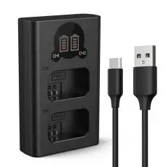 KampF Concept NPFW50 Dual Slot Battery Fast Charger with LCD Screen Compatible with Sony KF280009V1