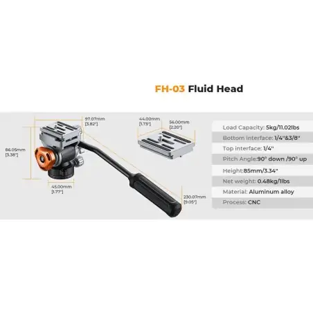 KampF Concept FH03 Video Fluid Tripod Head KF31087