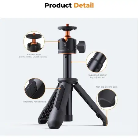 KampF Concept MS09 Selfie and Extention Deskop Tripod with Bluetooth Remote Control KF09128V3