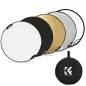 KampF Concept 5in1 Reflector Disc With Grips  GoldSilverBlackWhiteTranslucent 60cm KF180004