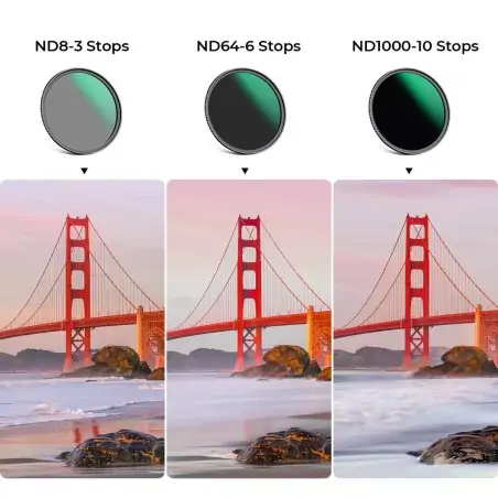 KampF Concept 77mm NanoD ND8ND64ND1000 Lens Filter Kit with 3 Cleaning Cloths and Filter Pouch SKU2048V1