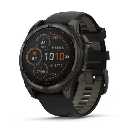 Garmin Fenix 8 51mm Solar Sapphire Titanium Carbon Gray with Black and Pebble Gray - 24 Άτοκες Δόσεις