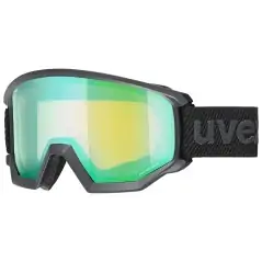 Uvex Athletic FM Black Mat Mirror Green (One Size)