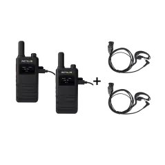Retevis B63S Ultra-Slim PMR446 + 2x G-Hook earpiece C9239A