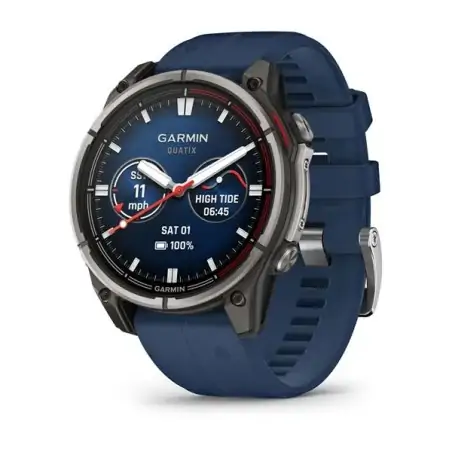 Garmin Quatix 8 47mm AMOLED Sapphire Titanium with Captain Blue - 24 Άτοκες Δόσεις
