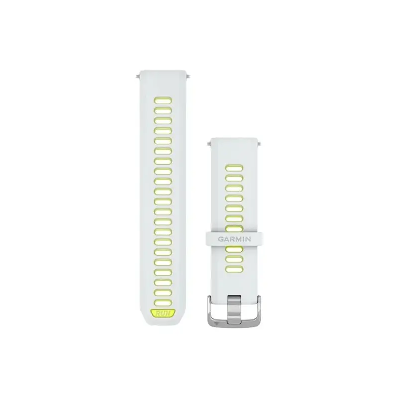 Garmin Forerunner Watch Bands (22 mm) Whitestone/Translucent Amp Yellow with Silver Hardware