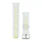 Garmin Forerunner Watch Bands (22 mm) Whitestone/Translucent Amp Yellow with Silver Hardware