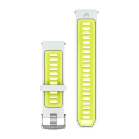 Garmin Forerunner Watch Bands (22 mm) Whitestone/Translucent Amp Yellow with Silver Hardware