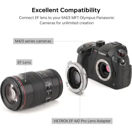 Viltrox EFM2 Pro 071 Speed Booster Auto Focus Adapter For Canon EFEFS Lens to MFT Cameras
