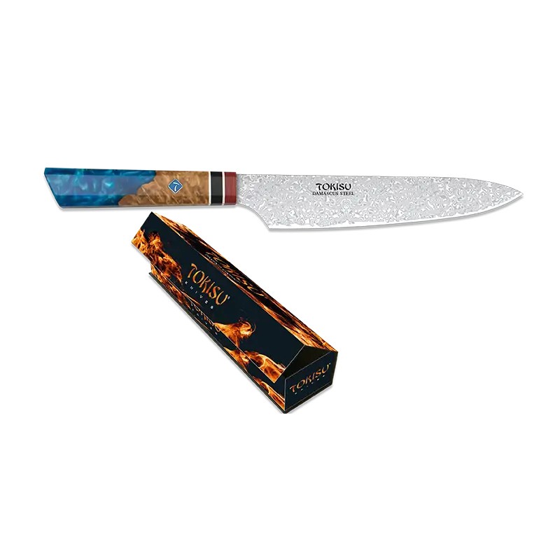 Tokisu Small Gyuto Knife Damascus 19.5 cm