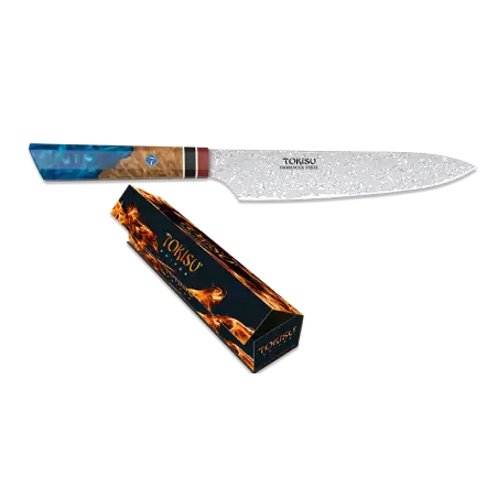 Tokisu Small Gyuto Knife Damascus 19.5 cm