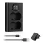 Powerextra DSW235 Dual Battery Charger with USB ACDC Power Adapter and LCD Display for Fujifilm NPW235 Battery 