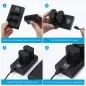 Powerextra DSW235 Dual Battery Charger with USB ACDC Power Adapter and LCD Display for Fujifilm NPW235 Battery 