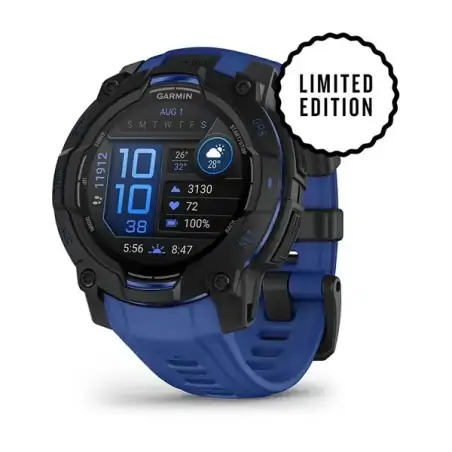 Garmin Instinct 3 AMOLED 45mm Black with Blue - 24 άτοκες δόσεις