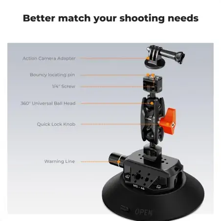 KampF Concept MS46 6 Βεντούζα με Magic Arm για Action Cameras DSLR amp Mirrorless KF31136