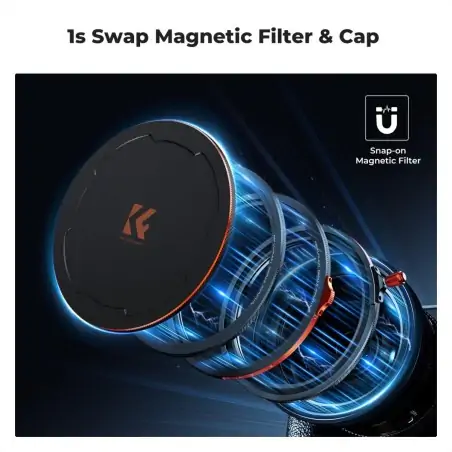 KampF Concept SKU2500 82mm Magnetic Filter Kit CPL ND232 Black Mist 14 Filter Set Magnetic Adapter Ring amp Lens Cap