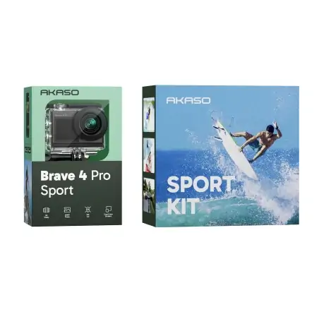 Akaso Brave 4 Pro Sport kit Waterproof Action Camera With 2 Batteries and MicroSD 64GB