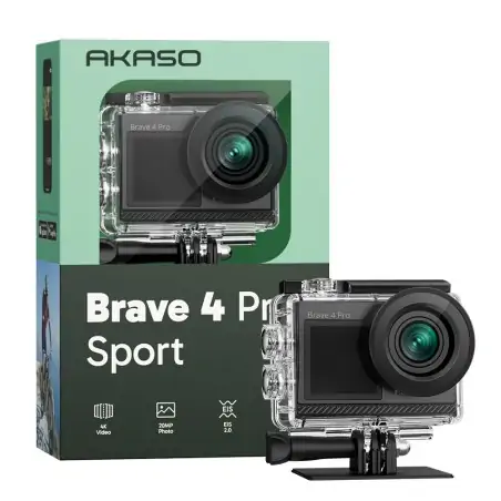 Akaso Brave 4 Pro Sport kit Waterproof Action Camera With 2 Batteries and MicroSD 64GB