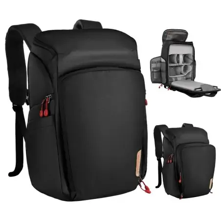 KampF Concept KF13128V6 Σακίδιο Φωτογραφικής Μηχανής Alpha Air 25L  με Αδιάβροχη Κάλυψη Nature Wander 01 Μαύρο