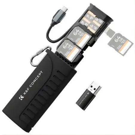 KampF Concept KF31190 Card reader and Memory Card Case with 12 Slots