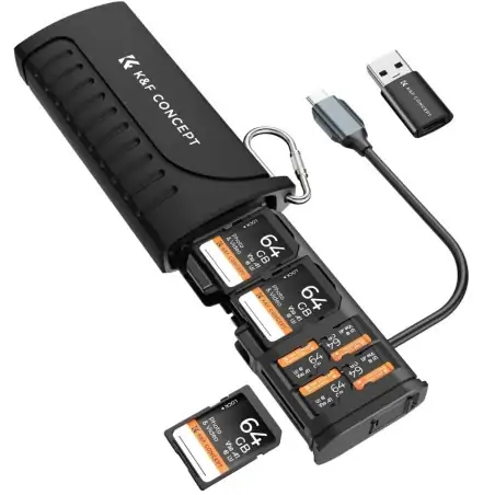 KampF Concept KF31190 Card reader and Memory Card Case with 12 Slots