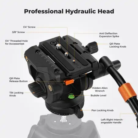 KampF Concept BV40 Video Fluid Tripod Head KF31124