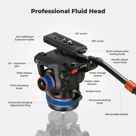 KampF Concept BV60 Pro Video Fluid Tripod Head KF31126