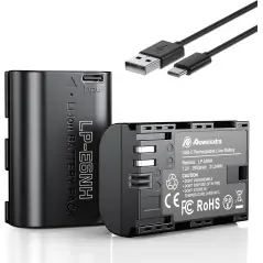 Powerextra LPE6NH 2950mAh Battery With TypeC Fast Charging Compatible with Canon