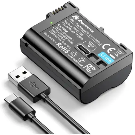 Powerextra ENEL15C 2400mAh Battery With TypeC Fast Charging Compatible with Nikon