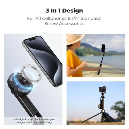 KampF Concept MS52 Magnetic Selfie Stick Τρίποδο με Τηλεχειριστήριο KF150015 