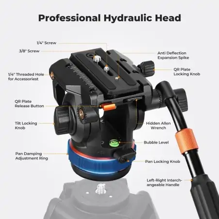 KampF Concept BV50 Video Fluid Tripod Head KF31125
