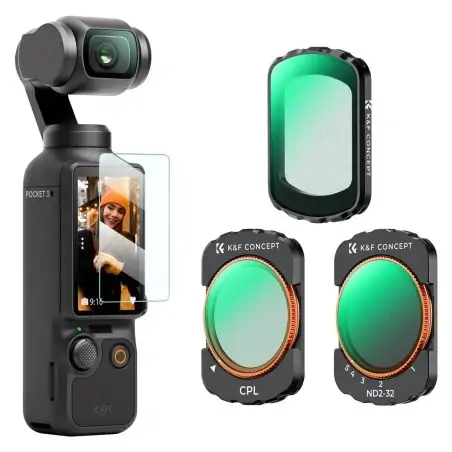 KampF Concept SKU2148 Magnetic CPL   Black Diffusion 14  ND232 Filter Set for DJI Osmo Pocket 3