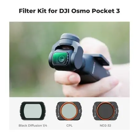 KampF Concept SKU2148 Magnetic CPL   Black Diffusion 14  ND232 Filter Set for DJI Osmo Pocket 3