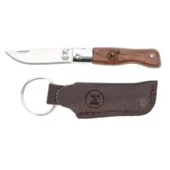 MAIN Mini Line Pocket Knife Walnut Wood and Leather Pouch